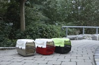 Cușcă de transport Kerbl Pet Expedion pentru câini și pisici - Crem/Burgund - 45x30x30 cm - Pentru câini de talie mică - Transporter din plastic 7