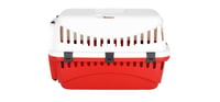 Cușcă de transport Kerbl Pet Expedion pentru câini și pisici - Crem/Burgund - 45x30x30 cm - Pentru câini de talie mică - Transporter din plastic 3