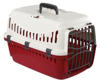 Cușcă de transport Kerbl Pet Expedion pentru câini și pisici - Crem/Burgund - 45x30x30 cm - Pentru câini de talie mică - Transporter din plastic 1
