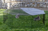 Țarc exterior pentru animale mici Kerbl Pet Milo cu capac, din grilaj metalic vopsit electrostatic, pentru iepuri și animale mici, țarc octogonal 5