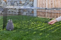 Țarc exterior pentru animale mici Kerbl Pet Milo cu capac, din grilaj metalic vopsit electrostatic, pentru iepuri și animale mici, țarc octogonal 7