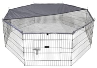 Țarc exterior pentru animale mici Kerbl Pet Milo cu capac, din grilaj metalic vopsit electrostatic, pentru iepuri și animale mici, țarc octogonal 1