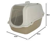 Krytá toaleta pre mačky Kerbl Pet Minka, 57 x 39 x 41 cm, farba taupe/krémová 3