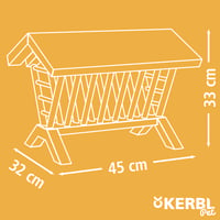 Jasličky na seno pre hlodavce Kerbl Pet Nature, prírodné drevo, s odnímateľnou strieškou, 45x32x33 cm, stabilný stojan 5