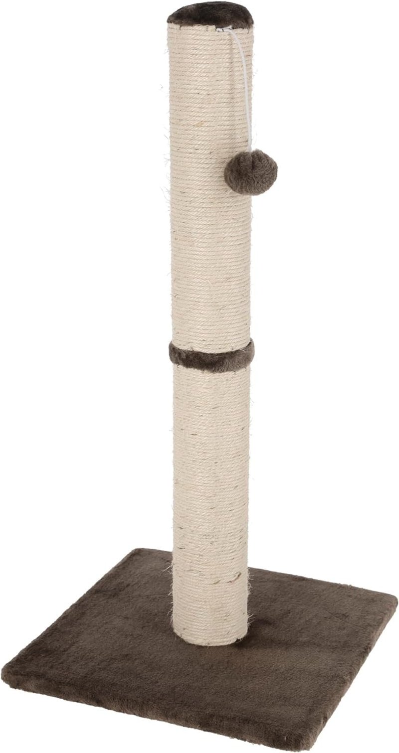 Škrabadlo pre mačky Kerbl Pet Opal Maxi s loptičkou na hranie, prírodný sisal, 78 cm, sivé, priemer 9 cm