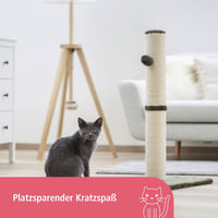 Škrabadlo pre mačky Kerbl Pet Opal Maxi s loptičkou na hranie, prírodný sisal, 78 cm, sivé, priemer 9 cm 2