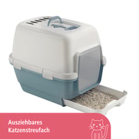 Kerbl Pet Stefanplast Cathy Confort WC za mačke s ladicom na izvlačenje i filtrom za neugodne mirise, 58x45x48 cm, plavo-bijeli 2