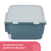 Kerbl Pet Stefanplast Cathy Confort WC za mačke s ladicom na izvlačenje i filtrom za neugodne mirise, 58x45x48 cm, plavo-bijeli 4
