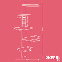 Ansamblu de cățărat pentru pisici montabil pe perete Kerbl Pet Timber – cu platformă de odihnă de 150 cm înălțime 7