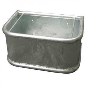 Kerbl pravokutna pojilica s okruglim cijevima i čepom za ispust – 45x34x24 cm, 35 L, vruće pocinčani metal, za konje i goveda
