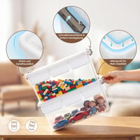 Kerhouze kutija za pohranu od 16L s poklopcem i odvojivom ladicom, višenamjenska plastična kutija za LEGO kockice, alat, ručni rad i vunu 5