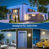 Lampă de exterior cu senzor de mișcare Kerry E27 IP44, aplică din oțel inoxidabil pentru utilizare în exterior 8