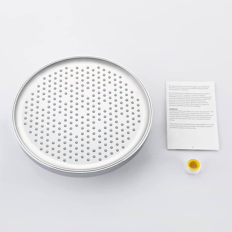 KES 10 Inch Kerek Zuhanyfej Anti-Mészkő Fúvókákkal Polírozott Króm