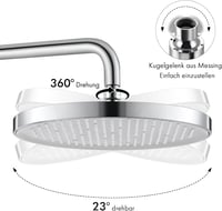 KES 10 Inch Kerek Zuhanyfej Anti-Mészkő Fúvókákkal Polírozott Króm 3