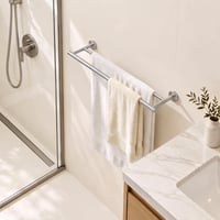 KES A2001S60-2 Suport dublu pentru prosoape 60 cm, bară de prosop pentru baie cu montare pe perete, oțel inoxidabil SUS304, finisaj satinat periat 2