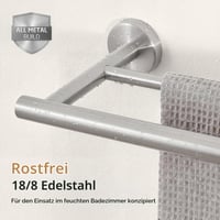 KES A2001S60-2 Suport dublu pentru prosoape 60 cm, bară de prosop pentru baie cu montare pe perete, oțel inoxidabil SUS304, finisaj satinat periat 3