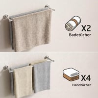 KES A2001S60-2 Suport dublu pentru prosoape 60 cm, bară de prosop pentru baie cu montare pe perete, oțel inoxidabil SUS304, finisaj satinat periat 7