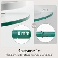Raft de colț din sticlă KES A4120A-P2 pentru duș și baie, cu bară de fixare din aluminiu și sticlă securizată extra groasă, argintiu, 2 bucăți 4