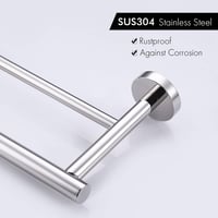 KES Dupla Fürdőszobai Törölközőtartó Rozsdamentes Acél SUS304 - 75 cm, Silver Colours 4