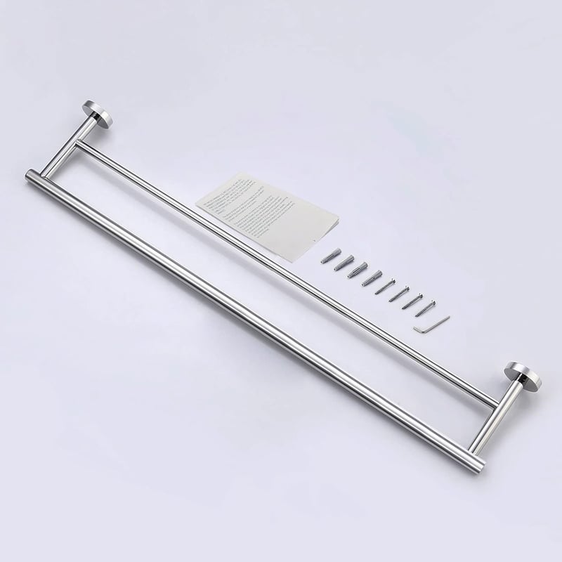 KES Dupla Fürdőszobai Törölközőtartó Rozsdamentes Acél SUS304 - 75 cm, Silver Colours