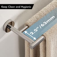 KES Dupla Fürdőszobai Törölközőtartó Rozsdamentes Acél SUS304 - 75 cm, Silver Colours 6