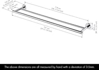 KES Dupla Fürdőszobai Törölközőtartó Rozsdamentes Acél SUS304 - 75 cm, Silver Colours 3