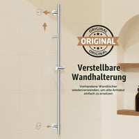 KES F209S122-PS Sprchová tyč s nastaviteľným držiakom sprchy 122 cm, montáž na stenu, nehrdzavejúca oceľ 18/8, leštený povrch 2