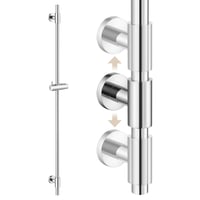 KES F209S122-PS Sprchová tyč s nastaviteľným držiakom sprchy 122 cm, montáž na stenu, nehrdzavejúca oceľ 18/8, leštený povrch 1