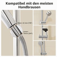 KES F209S122-PS Sprchová tyč s nastaviteľným držiakom sprchy 122 cm, montáž na stenu, nehrdzavejúca oceľ 18/8, leštený povrch 4