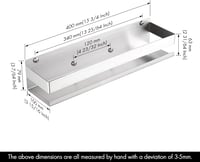 KES rozsdamentes acél fürdőszobai polc fali tartó 40cm 2
