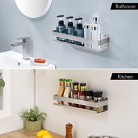 KES rozsdamentes acél fürdőszobai polc fali tartó 40cm 3
