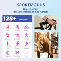 Ceas inteligent de damă Kesasohe, 1,47 inchi, rezistent la apă IP68, monitor fitness, auriu-roze, monitorizare puls, somn, SpO2, 124 moduri sport, compatibil Android și iOS 3