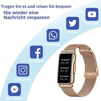 Ceas inteligent de damă Kesasohe, 1,47 inchi, rezistent la apă IP68, monitor fitness, auriu-roze, monitorizare puls, somn, SpO2, 124 moduri sport, compatibil Android și iOS 2