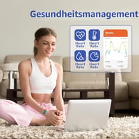 Ceas inteligent de damă Kesasohe, 1,47 inchi, rezistent la apă IP68, monitor fitness, auriu-roze, monitorizare puls, somn, SpO2, 124 moduri sport, compatibil Android și iOS 4