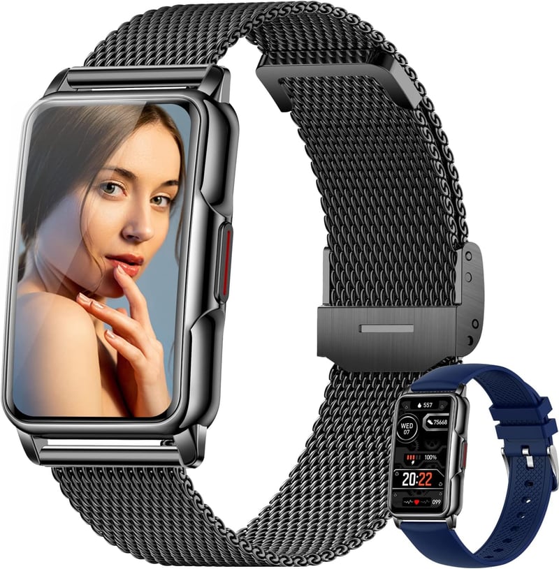 Ceas inteligent de damă Kesasohe cu apel Bluetooth, ecran tactil, rezistent la apă IP67, monitorizare puls, somn și tensiune arterială, tracker de activitate compatibil cu iOS și Android