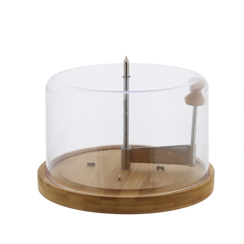 Kesper 58621 Platou pentru brânzeturi cu capac, Bambus și plastic, Diametru 22 cm x 14 cm, Maro