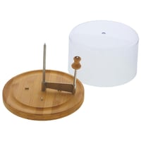 Kesper 58621 Platou pentru brânzeturi cu capac, Bambus și plastic, Diametru 22 cm x 14 cm, Maro 4