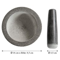 Kesper 71501 Žulová mažiar s tĺčikom, 0,3 litra, 16x16x8,5 cm, 2 kg, sivá 3