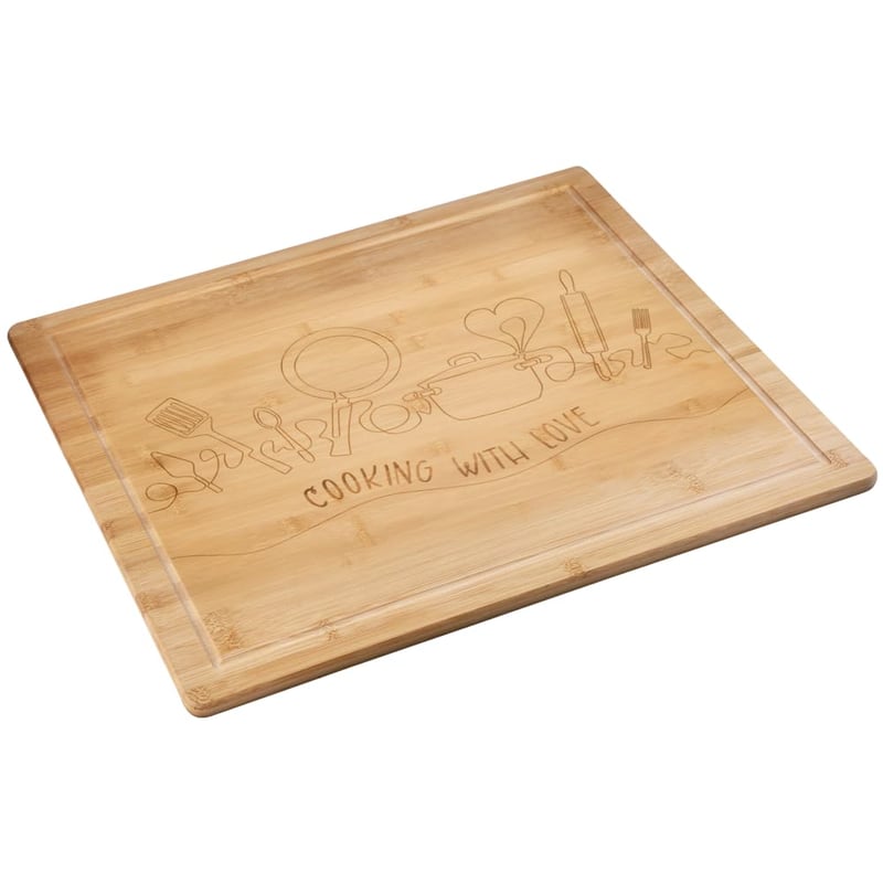 Kesper Bambusová krájacia doska a krycia doska na sporák 56 x 50 x 4 cm hnedá, servírovacia doska
