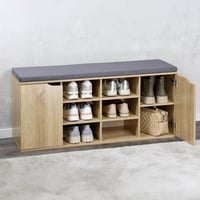 Kesper Botníková lavica s vankúšom, dub sonoma, 103,5 x 48 x 29,5 cm, drevovláknitá doska, lavica na topánky 5