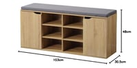 Kesper Botníková lavica s vankúšom, dub sonoma, 103,5 x 48 x 29,5 cm, drevovláknitá doska, lavica na topánky 8