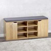 Kesper Botníková lavica s vankúšom, dub sonoma, 103,5 x 48 x 29,5 cm, drevovláknitá doska, lavica na topánky 6