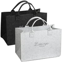 Set 2 genți din fetru Kesper, 50 x 25 x 34 cm, Gri, 9422813 1
