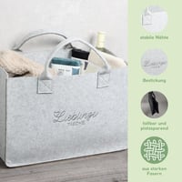 Set 2 genți din fetru Kesper, 50 x 25 x 34 cm, Gri, 9422813 4