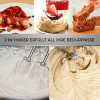 Kestreln KMS3A kézi mixer 300W, 5 fokozat, turbo, 2 habverő, 2 dagasztóhorog, ezüstszürke 4