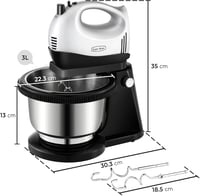 Kestreln KMS3A kézi mixer 300W, 5 fokozat, turbo, 2 habverő, 2 dagasztóhorog, ezüstszürke 6