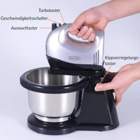 Kestreln KMS3A kézi mixer 300W, 5 fokozat, turbo, 2 habverő, 2 dagasztóhorog, ezüstszürke 5