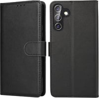 Keteen Samsung Galaxy A57 5G flip tok bőr hatású, mágneses, kártyatartóval - fekete 1