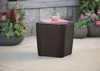 Masă de grădină Keter Allibert Luzon cu aspect de ratan plat, antracit, cu capac detașabil, spațiu de depozitare, din plastic, 39x39x42,5 cm 5