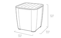 Masă de grădină Keter Allibert Luzon cu aspect de ratan plat, antracit, cu capac detașabil, spațiu de depozitare, din plastic, 39x39x42,5 cm 3